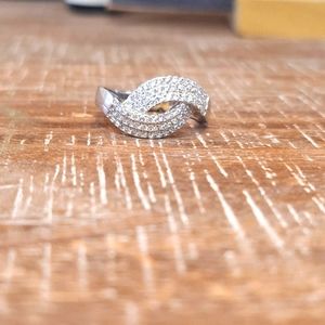 Pave' Diamond Ring in Sterling Ring